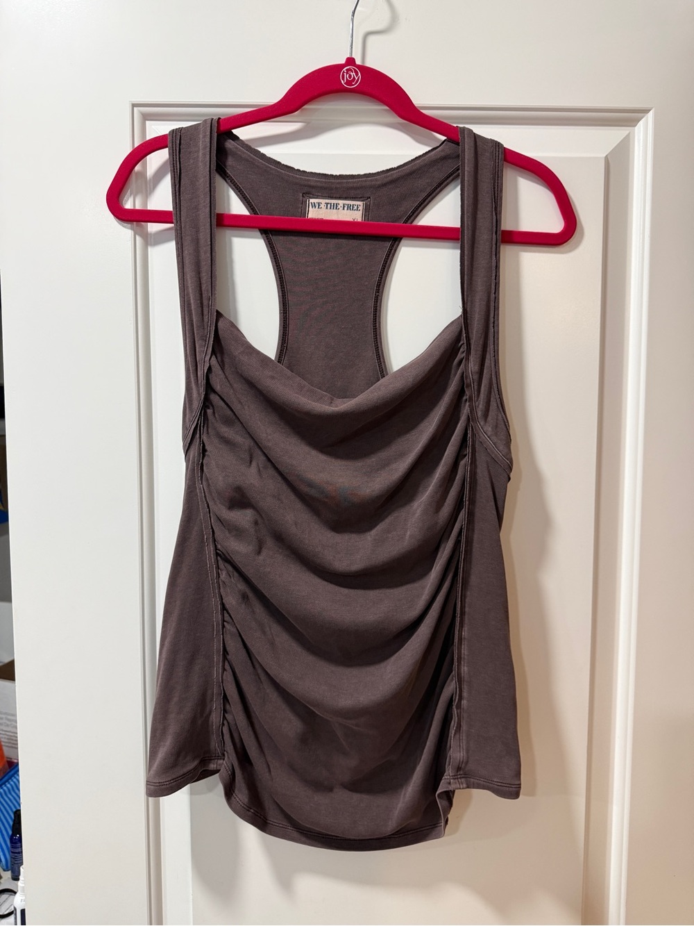 Free People Taupe Draped Racerback Tank